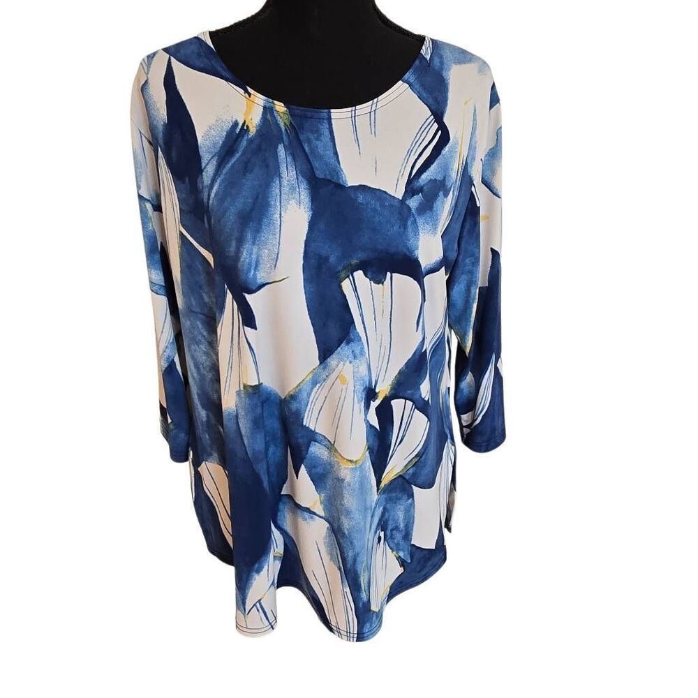 Sympli Womens Watery Reflections Go To Classic T Relax Blouse Size 12